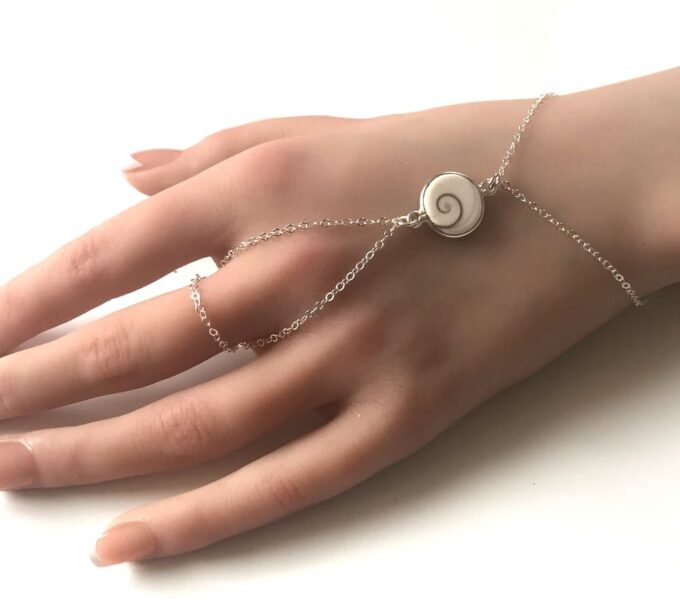 N4517b Bracelet Oeil de Sainte Lucie argent avec bague femme - Bijoux Bracelets en ligne Ninanina