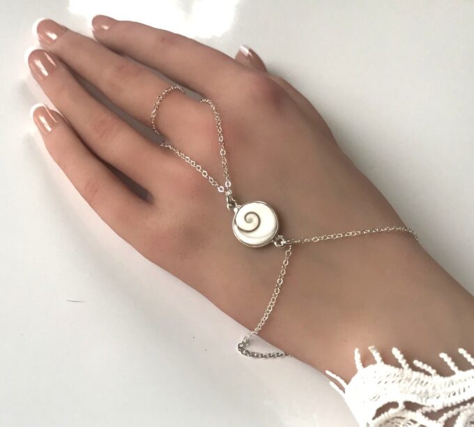 N4517d Bracelet Oeil de Sainte Lucie argent avec bague femme - Bijoux Bracelets en ligne Ninanina