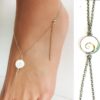 N4519 Chaine de Pied en Argent 925 et Coquillage Oeil de Sainte Lucie – Bijou Porte-Bonheur Artisanal - Bijoux de pieds en ligne Ninanina