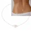 N4529a Chaine de taille Argent oeil de Sainte Lucie - bijou coquillage - Bijoux de corps emmes en ligne Ninanina