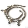 N4549a Bracelet cheville boheme chic double tours nacre blanche - Bijoux de pied en ligne Ninanina