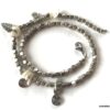 N4549d Bracelet cheville boheme chic double tours nacre blanche - Bijoux de pied en ligne Ninanina