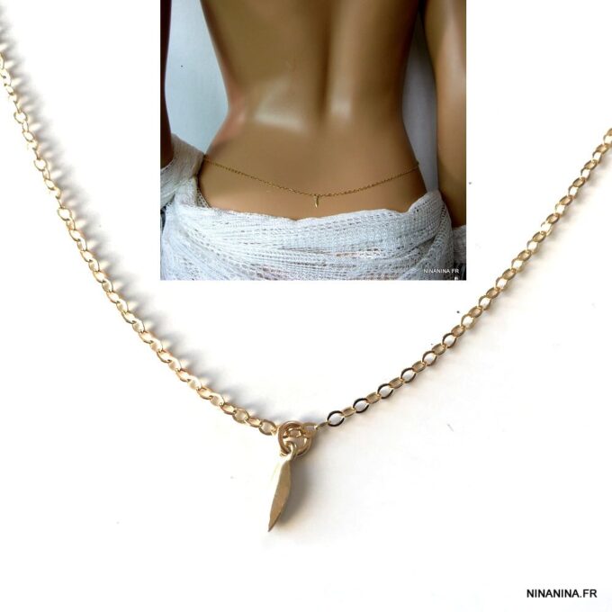 N4600 Chaine de taille Plaqué Or 14 carats gold filled - Bijoux de corps en ligne Ninanina