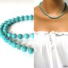 N4622 Collier Turquoise véritable et Argent 925 massif femme - Bijoux Colliers en ligne Ninanina