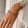 N4682 Bracelet perles d'eau douce multicolores sur cordon réglable - Bijoux bracelets femmes en ligne Ninanina