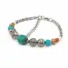 N4703a Bracelet bohème chic artisanal perles colorées cristal de boheme - Bijoux Bracelets femmes en ligne Ninanina