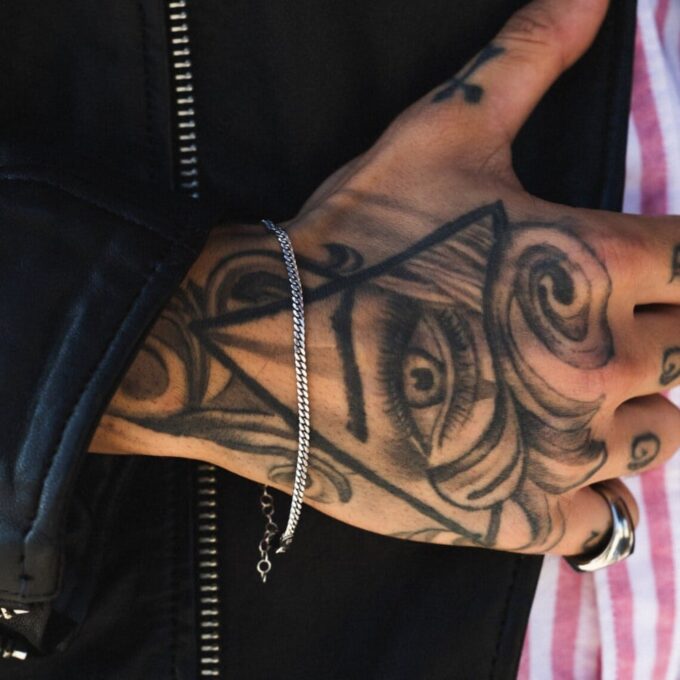 N4725a Bracelet chaine homme maille gourmette Acier - Bijoux Bracelets en ligne Ninanina