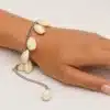 N4728 Bracelet coquillages cauris femme chaine acier inoxydable - Bijoux bracelets femmes en ligne Ninanina