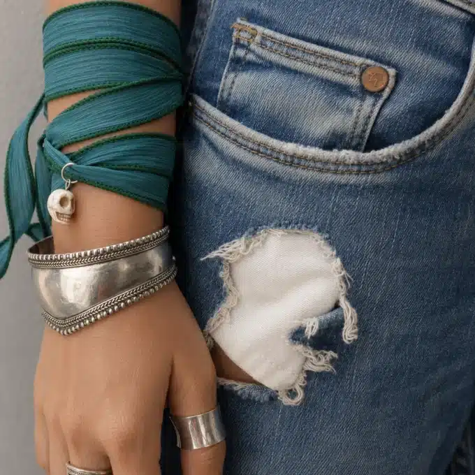 N4734a Bracelet Tibétain tressé bouddhiste femme fait main - Bijoux Bracelets fmmes en ligne Ninanina