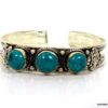 N4736 bracelet manchette turquoise argent tibétain