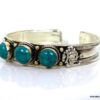 N4736a bracelet manchette turquoise argent tibétain
