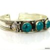 N4736b bracelet manchette turquoise argent tibétain