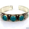 N4736j bracelet manchette turquoise argent tibétain