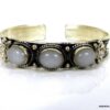 N4737 bracelet manchette pierre de lune argent tibétain