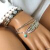N4737c Bracelet manchette argent pierre de lune