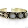 N4737g bracelet manchette pierre de lune argent tibétain