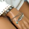 N4737i Bracelet manchette argent pierre de lune