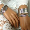 N4737k Bracelet manchette argent pierre de lune