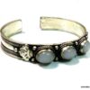 N4737k bracelet manchette pierre de lune argent tibétain