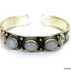 N4737m bracelet manchette pierre de lune argent tibétain