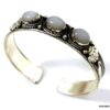 N4737r bracelet manchette pierre de lune argent tibétain