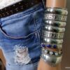 N4737ter bracelet manchette ethnique pierre de lune