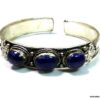 N4738 bracelet manchette lapis lazuli argent tibétain