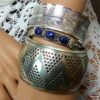 N4738BISb BRACELET MANCHETTE ARGENT LAPIS LAZZULI