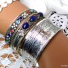 N4738BISf BRACELET MANCHETTE ARGENT LAPIS LAZZULI