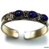 N4738e bracelet manchette lapis lazuli argent tibétain