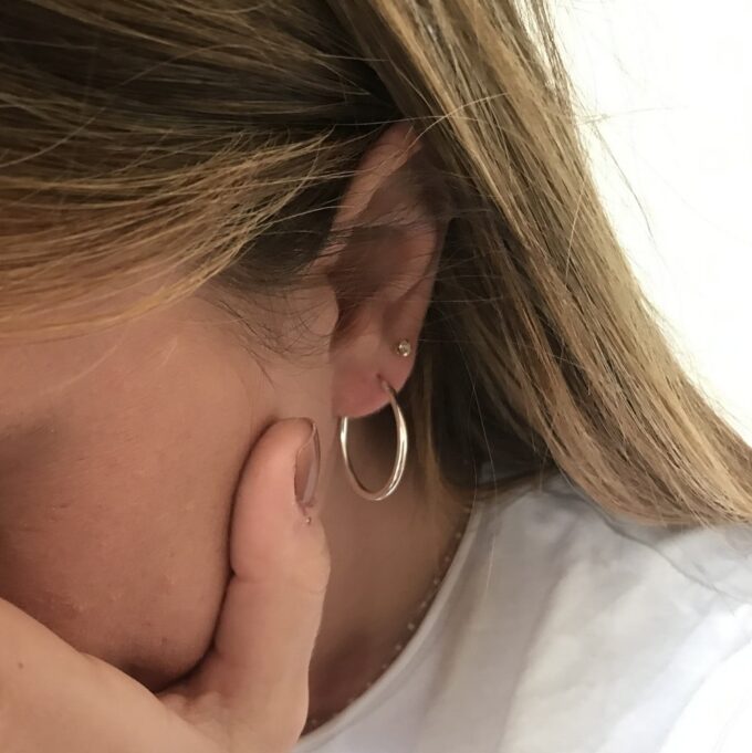N4849 Creoles ovales Argent 925 massif fines et minimalistes - Bijoux Boucles d'oreilles en ligne Ninanina