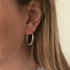N4849b Creoles ovales Argent 925 massif fines et minimalistes - Bijoux Boucles d'oreilles en ligne Ninanina