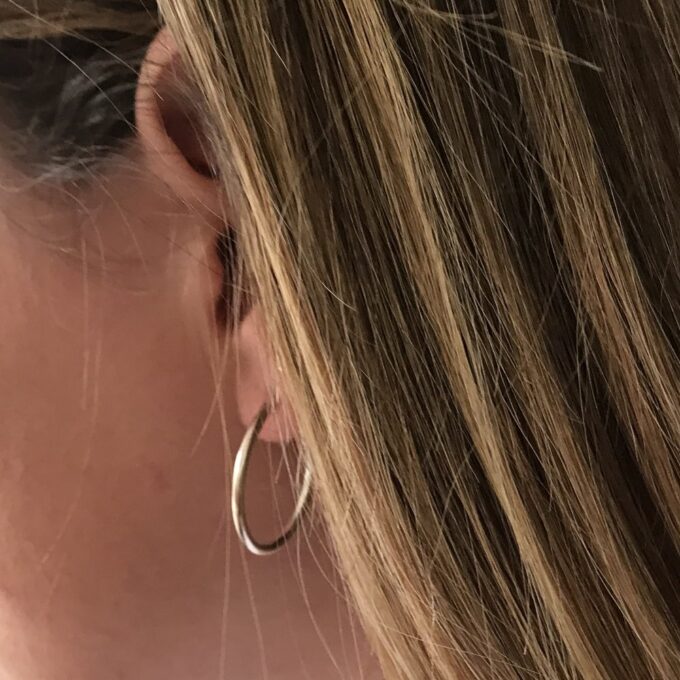 N4849c Creoles ovales Argent 925 massif fines et minimalistes - Bijoux Boucles d'oreilles en ligne Ninanina