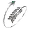N4882 Bracelet de biceps flèche métal argenté howlite verte - Bijoux Bracelets en ligne Ninanina
