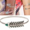 N4882b Bracelet de biceps flèche métal argenté howlite verte - Bijoux Bracelets en ligne Ninanina