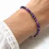 N4885 Bracelet Amethyste Argent 925 massif artisanal pour femme - Bijoux bracelets femmes en ligne Ninanina
