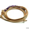 N4886c Bracelet Amethyste violet perles à facettes et argent 925 cordon cuir - Bijoux Bracelets en ligne Ninanina