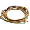 N4886e Bracelet Amethyste violet perles à facettes et argent 925 cordon cuir - Bijoux Bracelets en ligne Ninanina