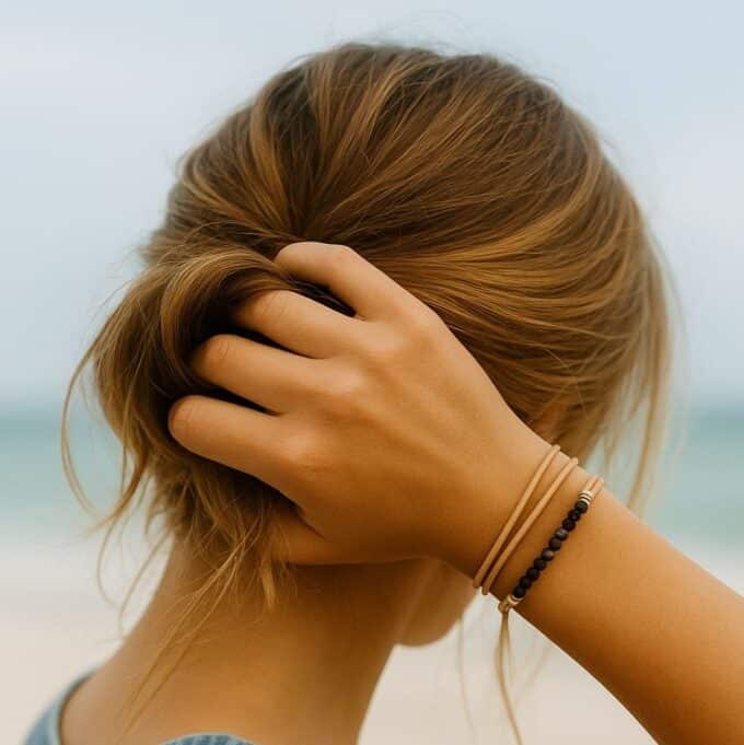 N4886i Bracelet Amethyste violet perles à facettes et argent 925 cordon cuir – Bijoux Bracelets en ligne Ninanina