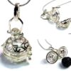 N4890a Collier long sautoir diffuseur de parfum métal argent