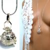 N4890b Collier long sautoir diffuseur de parfum métal argent