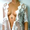 N4890bisg Collier long sautoir boule diffuseur de parfum métal argent