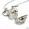N4890c Collier long sautoir diffuseur de parfum métal argent