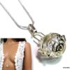 N4890i Collier long sautoir diffuseur de parfum métal argent