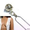 N4890k Collier long sautoir diffuseur de parfum métal argent