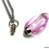 N4893b Collier fiole de parfum en verre goutte rose