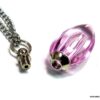 N4893m Collier fiole de parfum en verre goutte rose