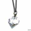 N4895b Collier fiole de parfum en verre coeur blanc