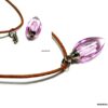 N4901a collier cordon cuir fiole parfum goutte rose