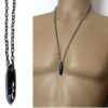 N4916b collier homme balle revolver noire acier inoxydable
